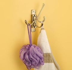 iSTAR Wall Hooks for Hanging | Flexible 4 Pin Hooks Bathroom Cloth Hanger Wall Hook Door Robe Hooks for Hanging Keys, Clothes, Towel (Rose Gold, Pack of 3)