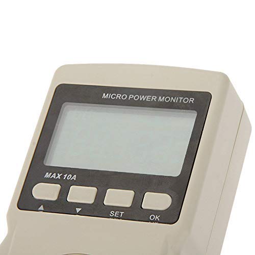 Syga Digital LCD Micro Power Meter Analyzer Monitor 220V 10Am AU Plug GM86 Tester Measuring Power Factor/Frequency/Ammeter Voltmeter (White)