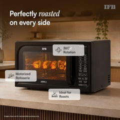 IFB 30L Convection Microwave Oven with 360 Degree Motorized Rotisserie 101 Auto Cook Menus (30BRC2, Black, Auto Defrost, Grill Mode, Combi-Cook Modes, 10 Power Levels)