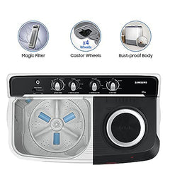 Samsung 10.5 kg, 5 star, Semi-Automatic Top Load Washing Machine (WT10C4260GG/TL, Air Turbo Drying, Light Gray,)