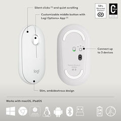 Logitech Pebble 2 Combo, Wireless Keyboard and Mouse, Quiet and Portable, Customisable, Logi Bolt, Bluetooth, Easy-Switch for Windows, macOS, iPadOS, Chrome -