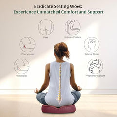 The White Willow Donut Pillow – Medium Firm HR Memory Foam Coccyx Seat Cushion for Tailbone, Hemorrhoid & Piles Pain Relief – Car & Office Chair – Above 60KG – Classic Black