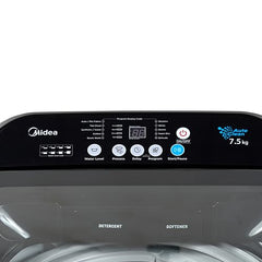 Midea 7.5kg 5-Star Top Load | Fully Auto | Hydrowave Stainless Tub | 10 Programs | 700 RPM | Intelligent Sensors | Auto Tub Clean | Magic Filter | Child Lock | Glass Lid | (MWMTL075FP1ENIG, Inox Grey)
