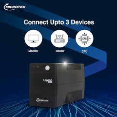 Microtek Legend 650 Line Interactive UPS 650VA/360W, Micro Processor Based UPS System, an Ideal Power Backup & Protection for Desktop PC & Home Office with 2 Years on Electronics and 1 year on Battery