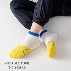 MOMISY 5 Pairs Baby kids Girl Boys Toddlers InfantmCotton Stretch Baby Socks (IN, Age, 3 Years, 5 Years, Emoji/)