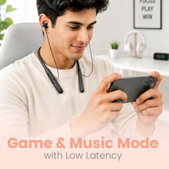 Portronics Harmonics Prime Wireless Neckband Earphones with 50H Playtime, Bluetooth 6.0, ENC, 10mm Dynamic Drivers, Dual Pairing, Fast Charging(Black)