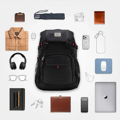 HARISSONS RHINO Laptop Backpack | 30L | Fits 15.6” Laptop | 420D PU-Coated Polyester & Vegan Leather | Office, Commute & Travel | Laptop Protection, Trolley Sleeve, Organizer (Grey)