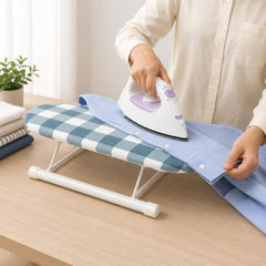 Mini Tabletop Ironing Board | Portable Folding Small Iron Board with Heat-Resistant Cover & Soft Padding, Anti-Slip Foldable Steel Legs, Compact Travel Ironing Table for Clothes (Multicolour)