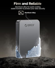 ORICO 256GB Magnetic Portable SSD, 4K 120 fps ProRes HDR Record and Store, USB3.2 Gen1 Up to 460MB/s, USB C&A 2 in 1 Cable, External SSD Compatible with iPhone 16 Pro Max, Tablet, Computer - K5PLUS