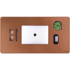 V-CUBE DESIGNS Premium Vegan Leather Desk Mat 90X45cm 2.4mm Thick&Padded|Laptop Mat/Extended Mouse Pad/Stitched, Reversible, Sturdy Deskspread with High Tear/Peel Strength|Anti-Slip,Splash-Proof|Blue