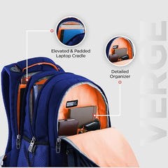 HARISSONS Verge Men’s Travel Laptop Backpack | Fits 15.6" Laptop | 40L Lightweight | USB Port, Water-Resistant, Hidden Pocket, Luggage Strap | Work, Commute & Travel (Black & Teal)