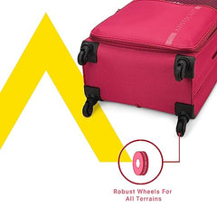 Aristocrat Duralite Set of 3 Soft Case (S+M+L) Trolley Bags, Red | 8-Wheels, Spacious, Zipper Expander, Front Pocket, Polyester Case, Combination Lock, Travel Luggage, 3-Year Global Warranty