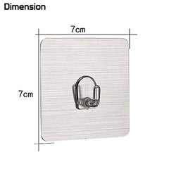 HOKIPO Magic Sticker Wall Hooks for Hanging, No Drill, Pack of 6, Silver | Plastic, self adhesive - no drilling or screws. Holds up to 3 kg per hook. 12 month adhesive warranty. Smooth surfaces only.