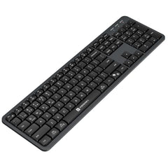 Portronics Akshr Prime Wireless Keyboard with Bluetooth + 2.4 GHz USB Receiver, Rechargeable Battery, Height Adjustment, Multimedia Hotkeys with Numpad, for Laptop, PC, Smartphone, Tablet(Black)