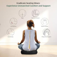 The White Willow Donut Pillow – Medium Firm HR Memory Foam Coccyx Seat Cushion for Tailbone, Hemorrhoid & Piles Pain Relief – Car & Office Chair – Above 60KG – Classic Black