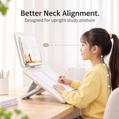 Sunchhaya Acrylic Book Stand for Reading – Clear Adjustable Book Holder with 360° Rotating Base, Foldable Reading Stand for Desk, Cookbook, Tablet & Laptop Stand, Height & Angle Adjustable (R22H)