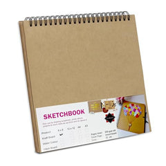 Lakeer Kraft Sketchbook - A4 Size, 250 GSM-25 Sheets, for Sketching, Drawing, Painting, etc - Landscape