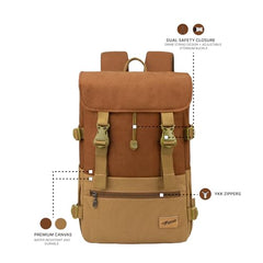F Gear Canyon 18L Premium Canvas Laptop Backpack|Water-Resistant Fashionable Travel, Office & College Bag, Padded Laptop & Tablet Sleeves Fits Upto 17 Inch Laptop|Men & Women (Cosmic Orange)