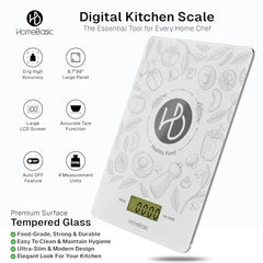 HomeBasic Digital Kitchen Weighing Scale 5kg | Food Weighing Machine, Weight Scale for Food, ±1g Accuracy, Multi-Units (g/oz/lb/ml), Tare Function, Waterproof Platform for Cooking, Baking & Diet