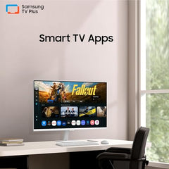 Samsung 32" (80 cm) 4K M7 Vision AI Smart Monitor|UHD 3840 x 2160|Smart TV Experience with AI|Type-C|Apple AirPlay|Gaming Bar|Remote|Speakers|Wi-Fi|Bluetooth|AI Picture & Sound|LS32FM701UWXXL|White