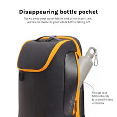 MOKOBARA Transit Backpack | Fits Laptop Up To 16 Inch, 30L Capacity, Water-Resistant Polyester, Vegan Leather Trims | Money Moves, Black