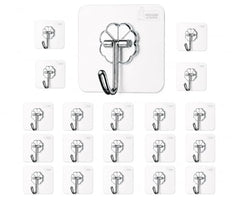 Misamo Enterprise PVC Wall Hooks, Pack of 15, Transparent