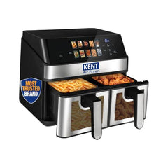 KENT Digital Air Fryer 5L | 1400W | Bake, Grill & Roast | Up to 80% Less Oil Usage | 8 Preset Menu | Rapid Heat Circulation | Digital Display & Touch Control Panel | Glass Window with in built Light