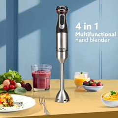 AGARO Grand 1000 Watts Hand Blender With Chopper, Jar & Whisker, 2 Variable Speed Modes & Speed Regulator, Stainless Steel Blades(Black)