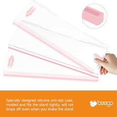 Beego Ergonomic Computer Keyboard Stand Holder Clear Acrylic Keyboard Riser Tilted Keyboard Holder Keyboard Tray with Lightpink Non-Slip Strip for Easy Typing at Home School Office Desk Accessories