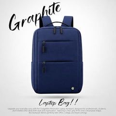 GadgetBite Graphite 20L Laptop Backpack with 15.6" Laptop Compartment, USB Charging Port, Organiser Pockets and Bottle Holder. Ideal for Office, College and Travel - Charcoal Grey