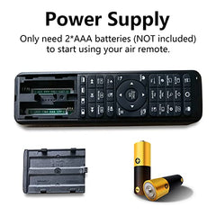 Pepper Jobs W10 GYRO Air TV Remote,QWERTY Keyboard Fly Mouse for Win 10, LED Backlit Keyboard Mini PC Controller, 6-Axis Gyro w/Learning Remote Control Function