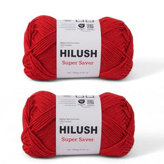HILUSH super saver,Poly Yarn PACK OF 2 BALLS (1 Ball/100 Gram Each) Ball Supersoft Hand Knitting Wool Ball, Suitable for Craft, Crochet, Amigurumi, Embroidery, Toys, Garments, Flowers and Hobby Projects , Shade no - (grey)