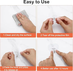 Shivstor 15 Pack Self Adhesive WallHook Heavy DutyHook for Hanging Without Drilling Transparent Nail Free StickyHook Strong Wall Hanger Set of 15 FlowerHook for Kitchen Bathroom Home Storage