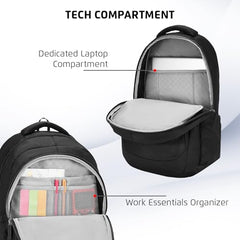 Safari Saga 32L Laptop Backpack Bag for Men and Women, Ideal for Office/School/College Boys and Girls, 2 Compartment Backpack with Front Pocket, Organizer & Bottle Holder, Color Black