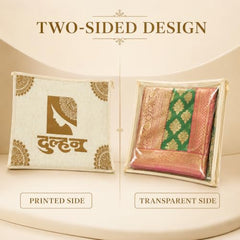 Choego New Season Wedding Print Saree Cover Pack of 12 | Zip closure, Doli Print Reusable storage bags, Ideal for bridal designer sarees, Wardrobe organizer, One side transparent