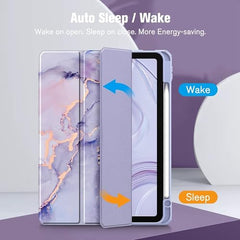 ProElite Case for iPad Air 11 Inch M4/M3/M2 2026/2025/2024, iPad Air 10.9 inch 5th/4th Gen & iPad Pro 11 inch 4th/3rd Gen 2022 case Cover, Transparent Smart Flip Cover with Pencil Holder, Lavender