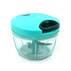 DHRUMIT® DHRUMIT® New Vegetable Chopper for Kitchen Use – Plastic | Vegetable Hand-Pull Food Chopper with 3 Stainless Steel Blades | Onion Chopper | Compact, Durable & BPA-Free(Green 500-Ml)
