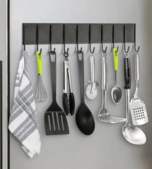 MosQuick® Magnetic Hooks for Hanging Without Drill, 10 Pack of Strong Fridge Magnet Hangers for Side Storage, Washing Machine, Microwave, Almirah, Kitchen Towel Rack, Key Stand, Cup Holder (Black)
