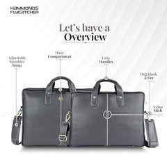 HAMMONDS FLYCATCHER Genuine Leather Office Bag for Men - 15.6 Inch Laptop Bag for Men for Professionals, Business Travelers - Adjustable Straps & Multiple Compartments - 1 Year Warranty - Brown