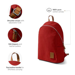 DailyObjects Pedal Everyday Casual Laptop Backpack (16L) Fits Upto 14 Inch Laptop, Unisex Travel Backpack Durable Canvas Material, Zippered Compartments With Pockets (Beige)