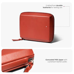DailyObjects Leather Travel Electronic Accessories Storage Bag | Portable Gadget Organizer Case | Tech Kit Pouch for Cables, Drives, Chargers, Adapters, Power Banks | Charger Wire Organiser - Yellow