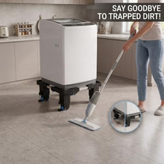 Yemark Good Height (8 Inch from Ground), Side Addustable 24 Wheel Heavy Duty Front & Top Load Fully Automatic Washing Machine Stand & Fridge Stand (Metal and Plastic)(Min -36cmx36cm,Max -76cmx76cm)