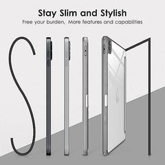 ProElite Case for iPad Air 11 Inch M4/M3/M2 2026/2025/2024, iPad Air 10.9 inch 5th/4th Gen & iPad Pro 11 inch 4th/3rd Gen 2022 case Cover, Transparent Smart Flip Cover with Pencil Holder, Lavender
