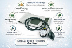 Dishan Manual Aneroid Doctor D Blood Pressure Monitor with Adult Cuff & H.das Double Stethoscope – Standard Adult Size BP Machine for Home, Doctor & Clinical Use