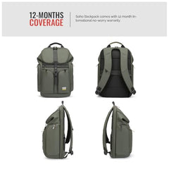 Urban Jungle by Safari, Soho 25L Laptop Backpack for Men and Women | 15.6 Inch Laptop Sleeve & Tablet | Water Resistant | Office & Travel Bag | Premium Fabric | Black
