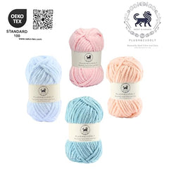 NESTNHAVEN , Plush & Cuddly Sets 2.0 , Chenille Yarn Supersoft Hand Knitting Wool Ball, set of 4 , 400 grams (1 Ball/100 Gram Each) Suitable for Craft, Babywear, Toys , Baby Blankets , 5 Bulky, Shades - NNHS 2.0 (Set 26 baby Pink , lilac , hot pink…