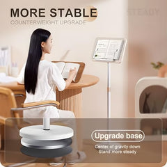 Sunchhaya Acrylic Book Stand for Reading – Clear Adjustable Book Holder with 360° Rotating Base, Foldable Reading Stand for Desk, Cookbook, Tablet & Laptop Stand, Height & Angle Adjustable (R22H)