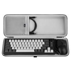 Geekria 65% Keyboard and Mouse Combo Hard Shell Case, Compatible with Keychron K6 HE/Q2 Max/V2, RK Royal KLUDGE R65/Galaxy68, Travel Carrying Bag for 68-Key Computer Keyboard (Dark Gray)
