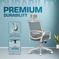 Da URBAN® Dysen Office Chair, High Back Mesh Ergonomic Home Office Desk Chair with 1 Year Warranty,Tilt Lock Mechanism (Grey)
