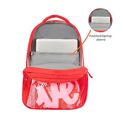 Genie Elsie School Backpack For Girls |19 In-36 Ltr with Laptop Sleeve, Rain Cover and Three Compartments with Padded Shoulders |Best for Books,Stationery,Lunch Box & Essentials - Lavendar,Multicolor
